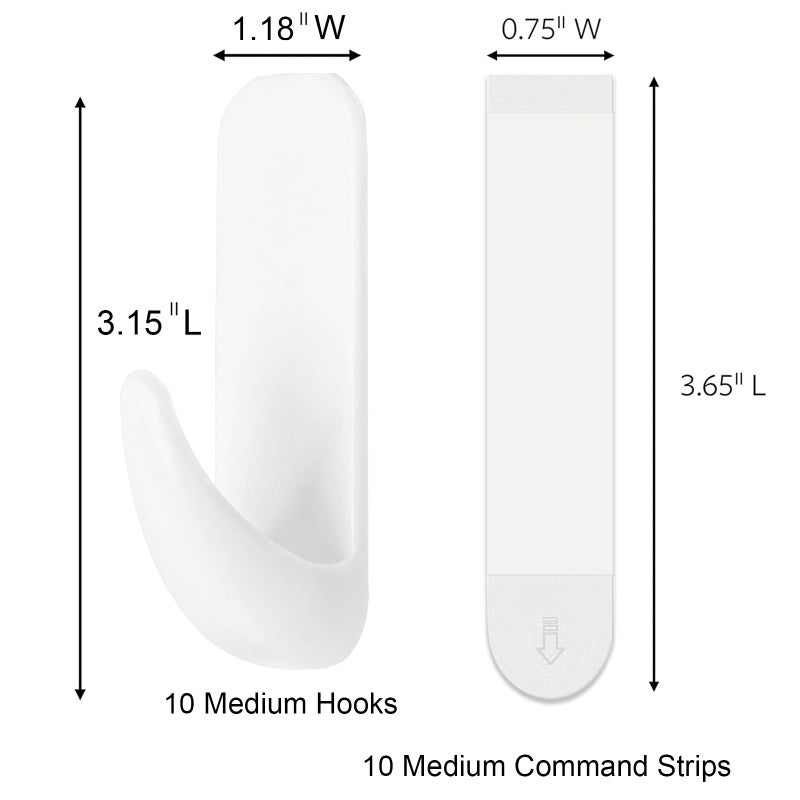 Sinfuo Wall Hooks for Hanging 10 Large Hooks, Heavy Duty Wall Hooks with 10 Strips, Damage Free Adhesive Hooks for Key Holder, Coat, Door, Shower Hanging - Image 2